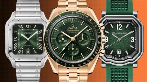 no gold green dial watch.